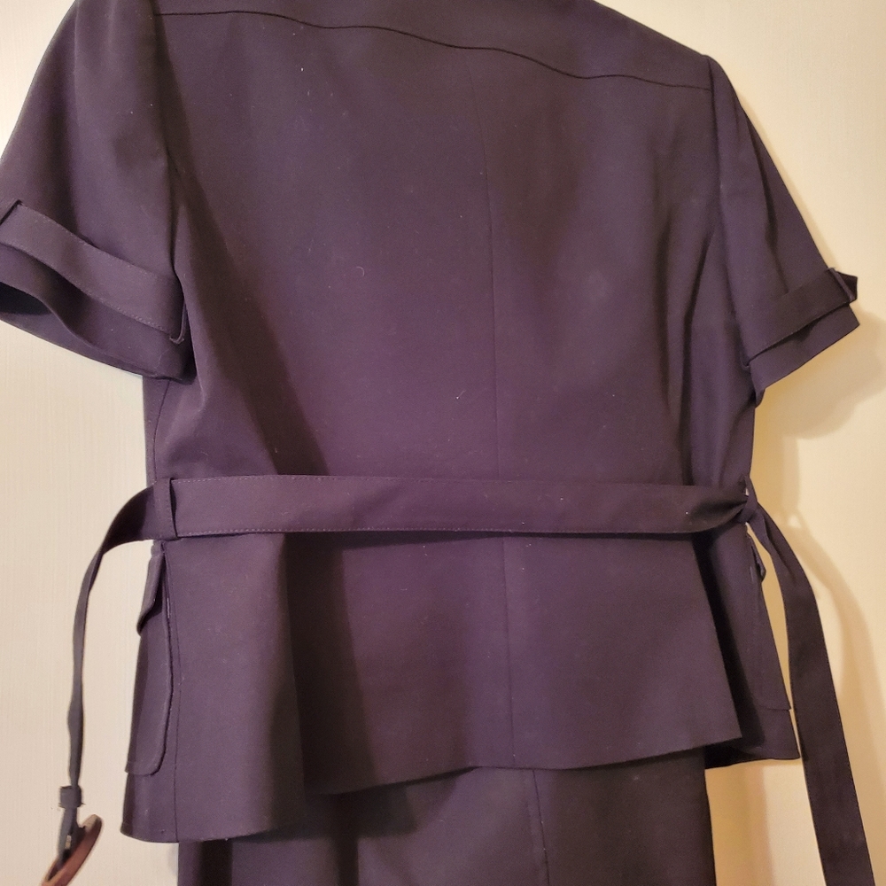 Black Safari-Style Skirt Suit by Tahari- 8p - Picture 3 of 6